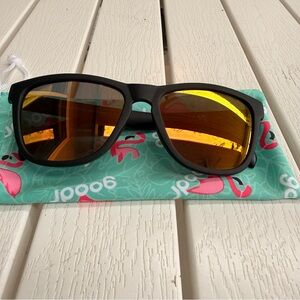 Black Sunglasses with Refelctive Orange Lenses